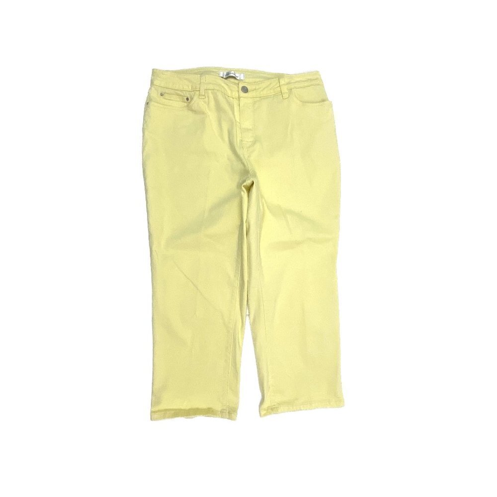 Croft & Barrow Capri Women's size 16‎ Yellow Denim Jeans
